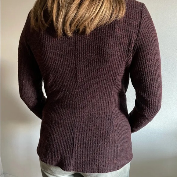 Burgundy Cardigan by Ou Empereur ou Rien, Size L - Picture 9 of 14